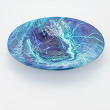 'Okeanos' - Blue, aqua & white kiln formed glass bowl - 38cm