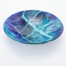 'Okeanos' - Blue, aqua & white kiln formed glass bowl - 16cm
