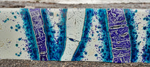 'Interactions' - Blue and White Fused Glass Vertical Wall Art Panel