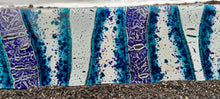 'Interactions' - Blue and White Fused Glass Vertical Wall Art Panel