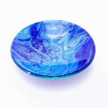 'Okeanos' - 11cm - Blue kiln formed glass trinket dish