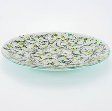 Isla Contoy - White & Green Kiln Formed Glass Bowl- 43cm