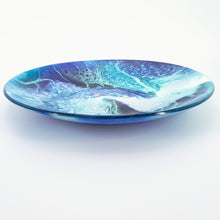 Okeanos - Blue, Turquoise & White Kiln Formed Glass Bowl - 43cm