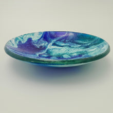 'Okeanos' - 11cm - Blue kiln formed glass trinket dish
