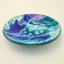 'Okeanos' - 11cm - Blue kiln formed glass trinket dish