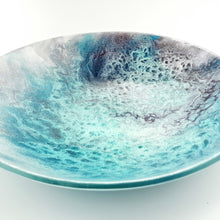 'Morpheus' - Blue, violet & white kiln formed glass bowl - 30cm