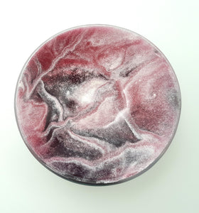 'Eros' - Pink, violet & white kiln formed glass bowl - 16cm