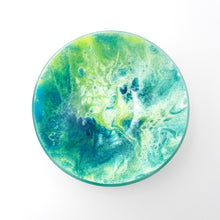 'Eden' - Green and blue kiln formed glass bowl - 16cm